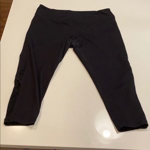 Zella black crop leggings mesh accent size Large